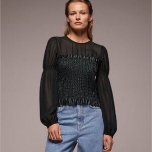 Zara Mesh and Faux Leather top